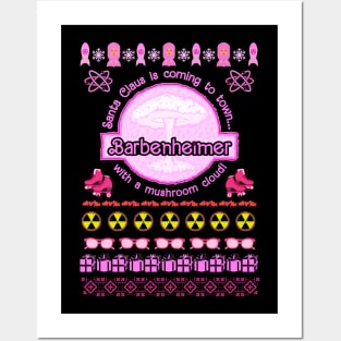 Barbenheimer Santa is Coming - Holiday Sweater Posters and Art